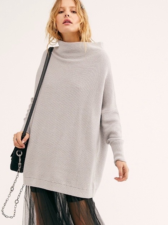 Free People Sweaters - Free People Ottoman Slouchy Tunic Grey-Ice Medium Oversized Fall Cozy Bohemian